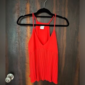 Paper Crane red tank top, small size, with adjustable straps, V-neck, soft fall